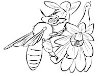 Flying Bee Printable Kids Coloring Pages Free