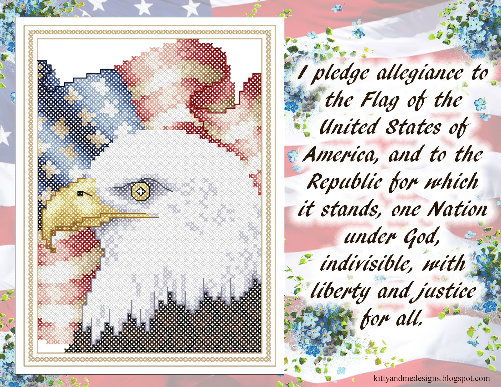 Kitty And Me Designs: Free Patriotic Cross Stitch Pattern