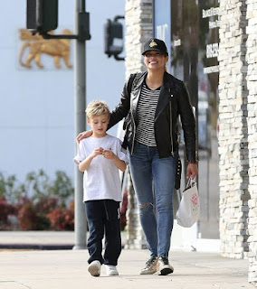 Julian Fuego Thicke walking with his mother Paula Patton