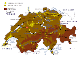 Comment et où trouver de l'or en Suisse - Carte d'or de la Suisse