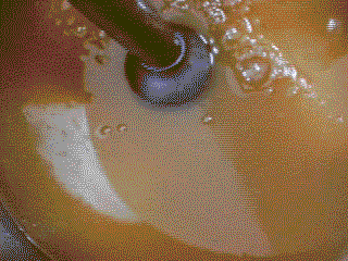 Pasos para preparar jabón para ropa con aceite reciclado: Removiendo la mezcla con la batidora