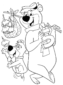 Free Coloring Pages: Yogi Bear Cartoon Coloring Sheet For kids