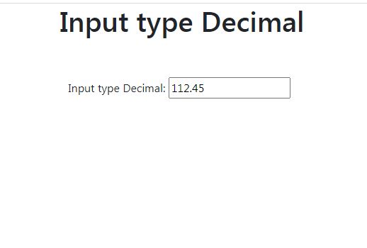 HTML5 Decimal input type