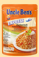 Test Bewertung Uncle Bens Express Italienisch - Tomate & Mascarpone Reis Uncle Bens Chinesisch Süß-Sauer mit extra Gemüse
