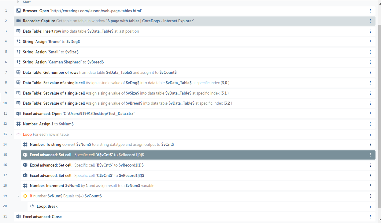 Insert new row into data table A2019 Automation Anywhere