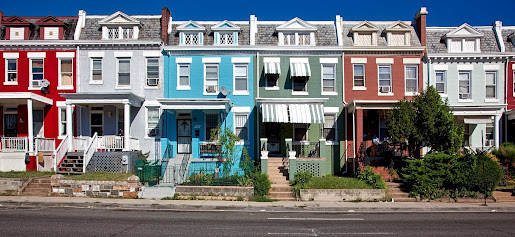 Photo of colorful rowhouses