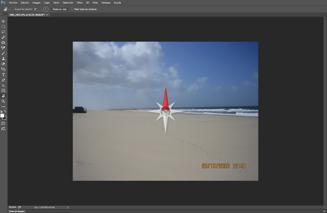 Herramienta de rotación o brújula en Photoshop