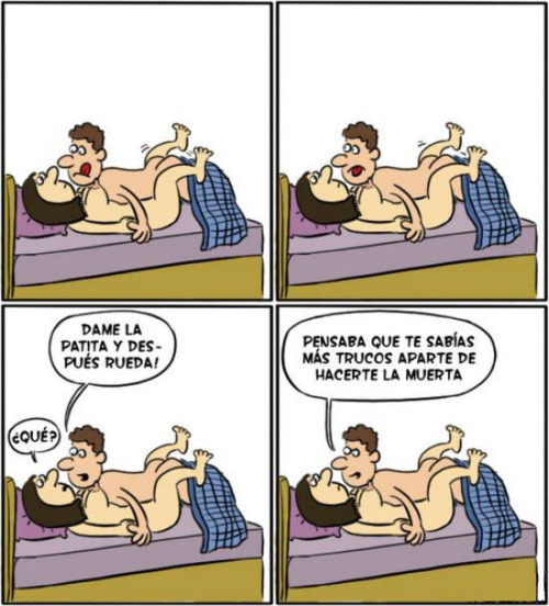 pareja trucos en la cama humor