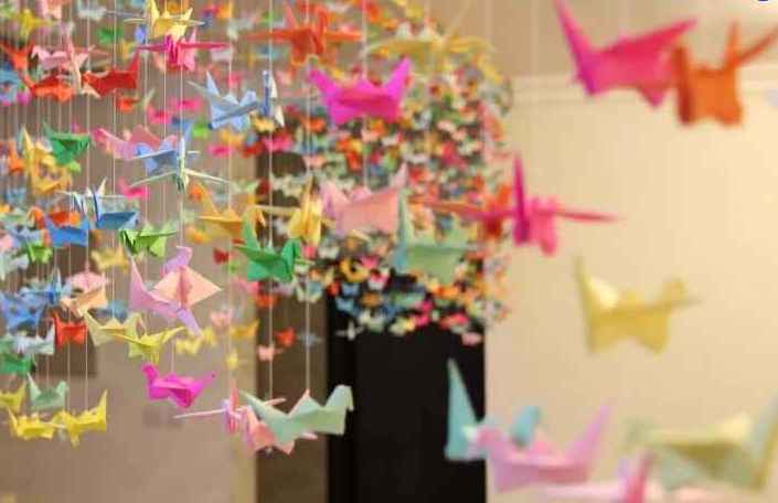 Gambar Kreatif Menghias Dinding Kamar Tidur Kertas  Origami  