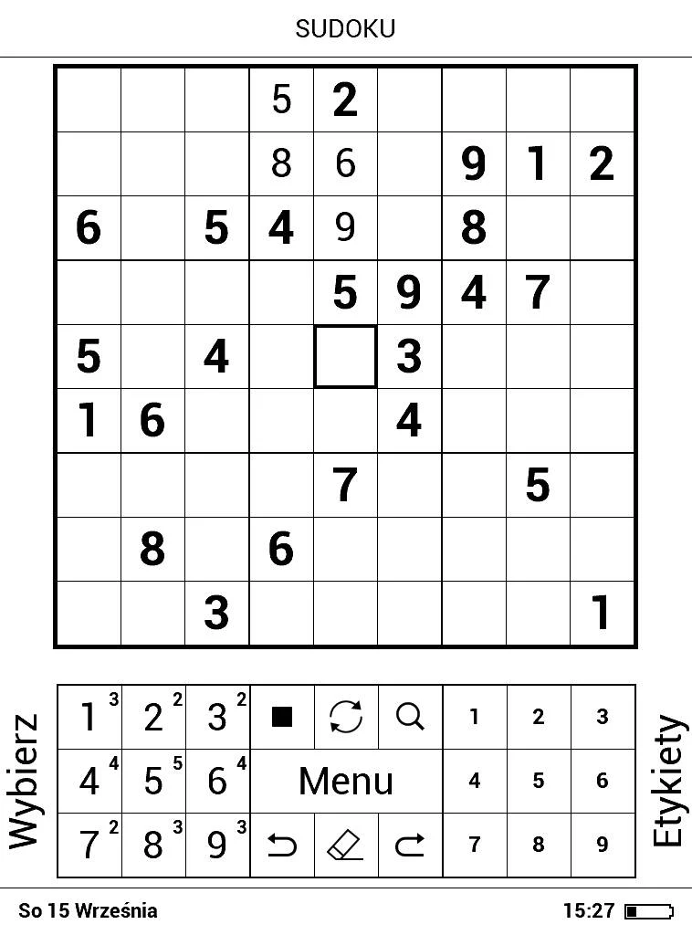 Gra Sudoku na PocketBook Basic Lux 2