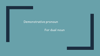 Demonstrative pronoun in Arabic | dual noun
