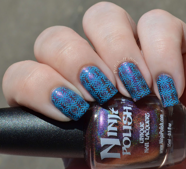 Ninja Polish Streaking Ninja Uber Chic 4-01 Sally Hansen Insta-Dri Brisk Blue