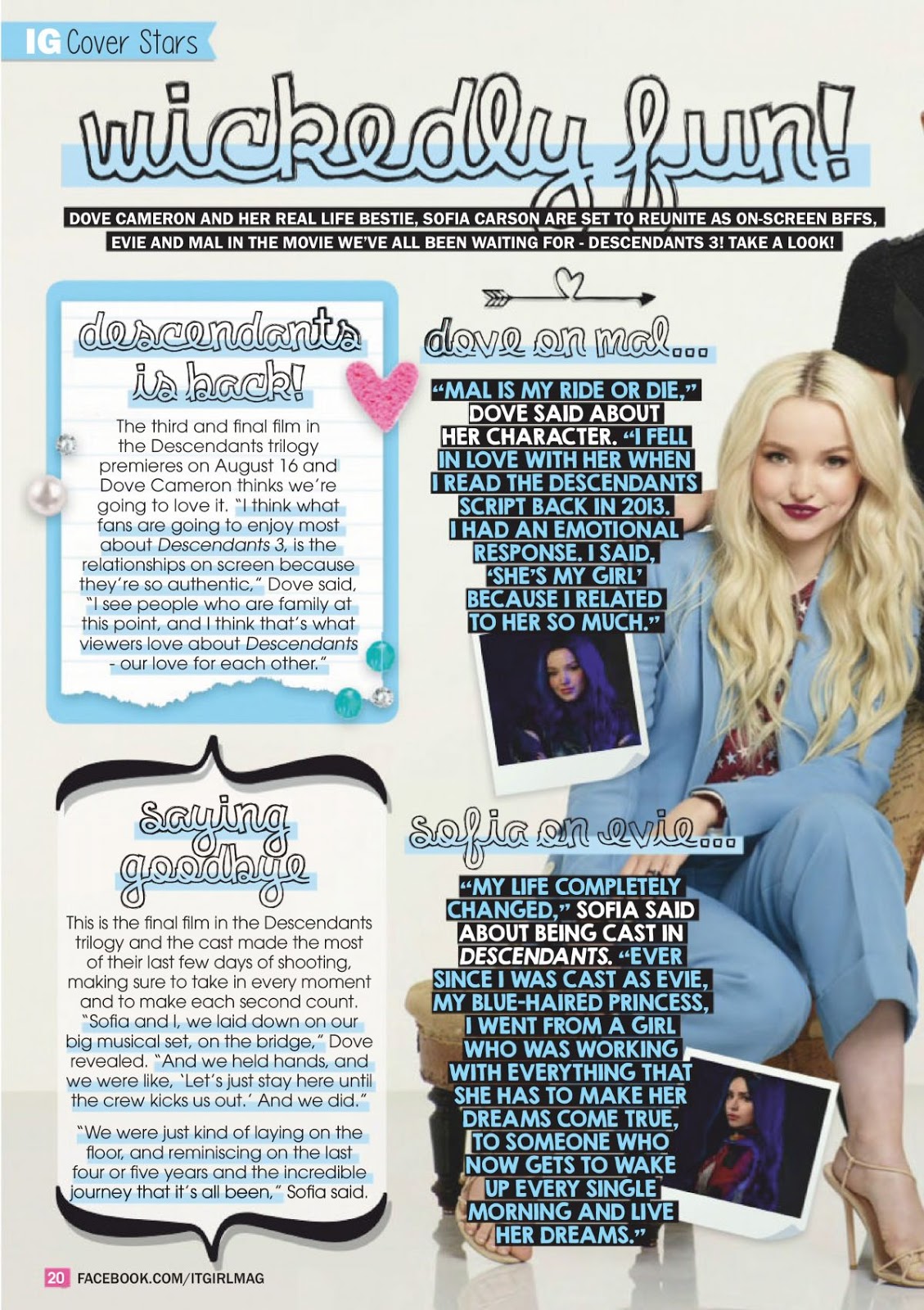 Dove Cameron And Sofia Carson Clicked For It Girl Magazine September 19