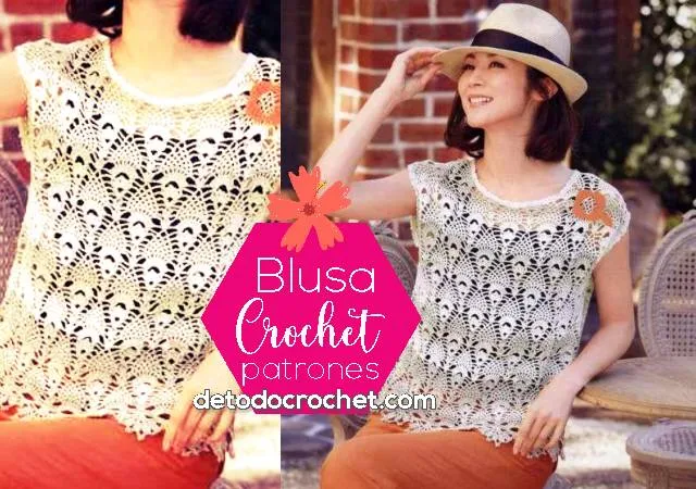 Blusa delicada tejida a crochet