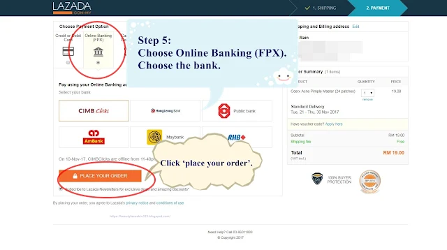 Online Banking (FPX), MOLPay, Lazada