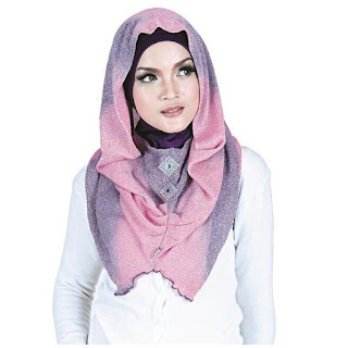 Jilbab Bergo Bahan Rajut Ungu