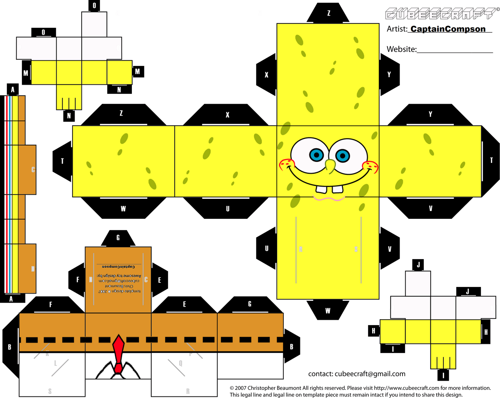 Cube Papercraft : Spongebob Squarepant Papercraft