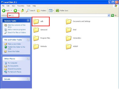 Di dalam local disk ada folder adb