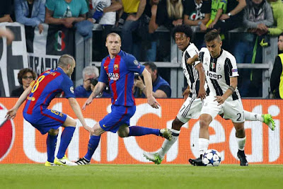 Barcelona and Juventus in action