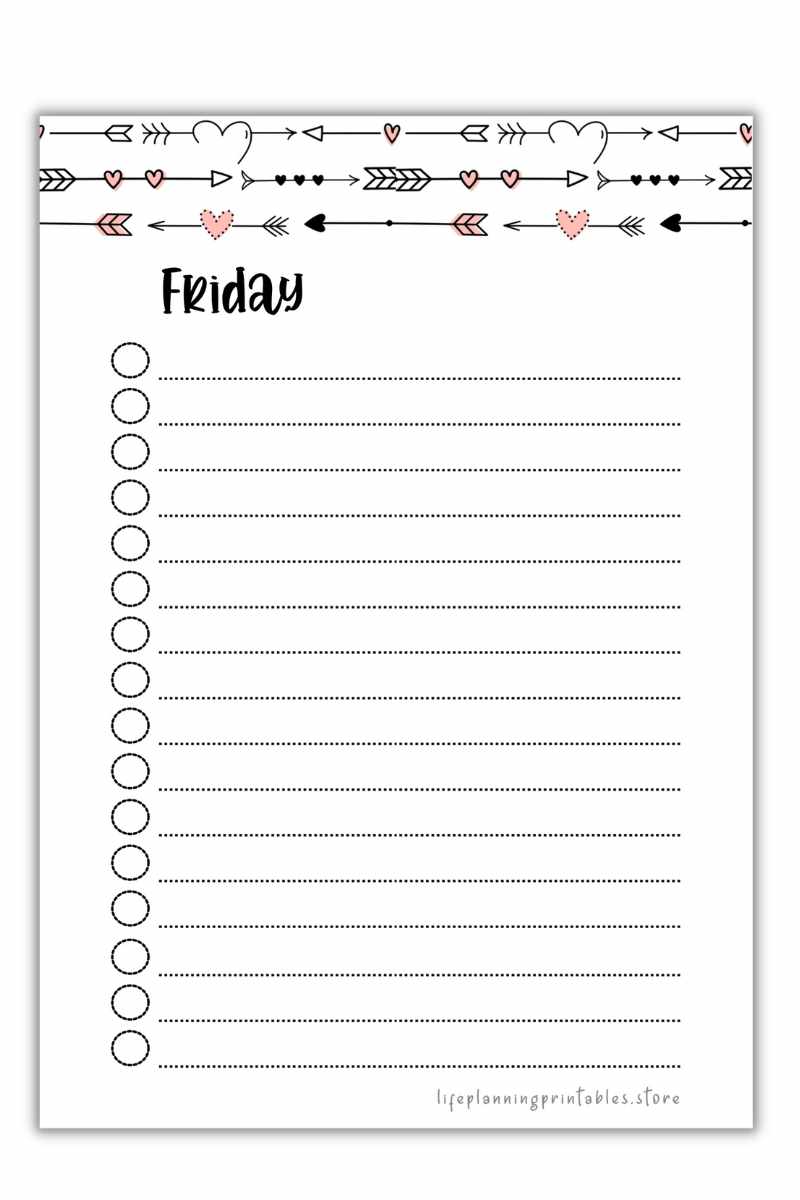 Friday checklist pdf