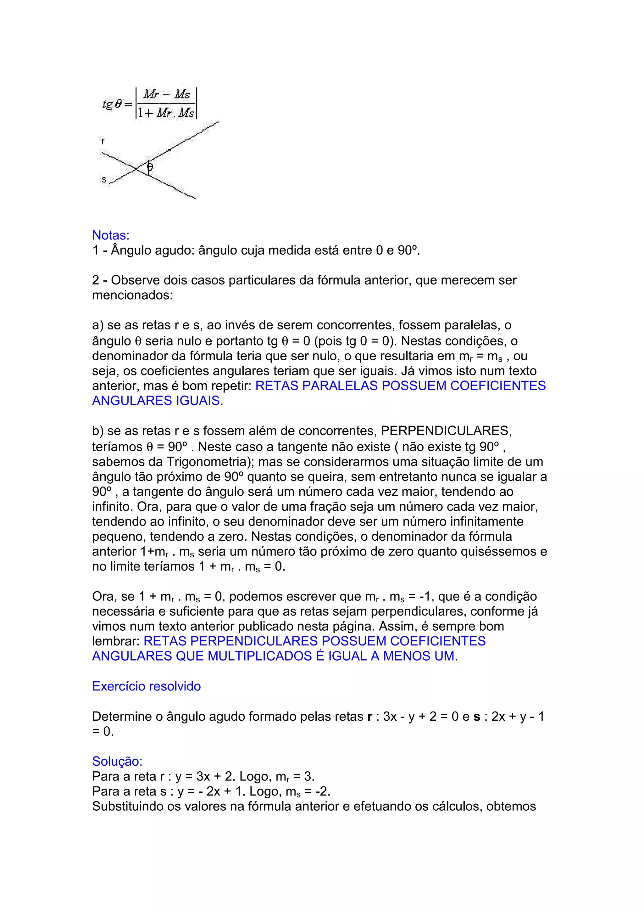 GEOMETRIA ANALÍTICA EXERCÍCIOS RESOLVIDOS