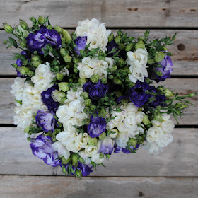 Versailles White Freesia and Bi-Color Lisianthus