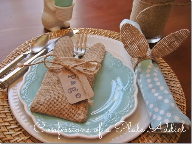 CONFESSIONS OF A PLATE ADDICT No-Sew Bunny Ear Flatware Pocket and Napkin Ring CONFESSIONS OF A PLATE ADDICT No-Sew Bunny Ear Flatware Pocket and Napkin Ring