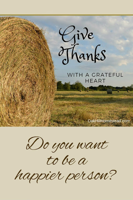 Text: "Give thanks with a grateful heart."