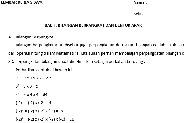 LKPD Matematika Kelas 9 Semester Ganjil - Didno76.com