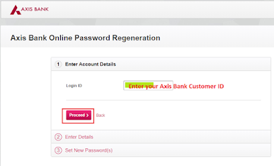 Axis Bank Internet Banking - Forgot Password