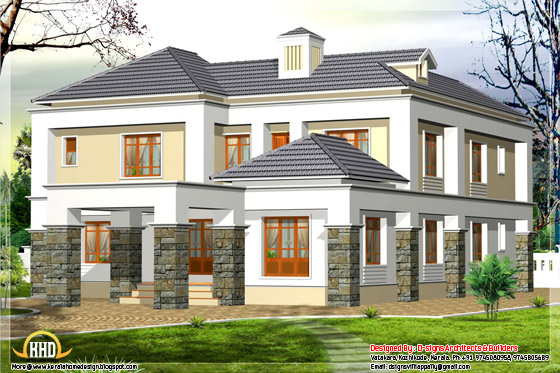 2600 square feet, 4 bhk, Western house elevation