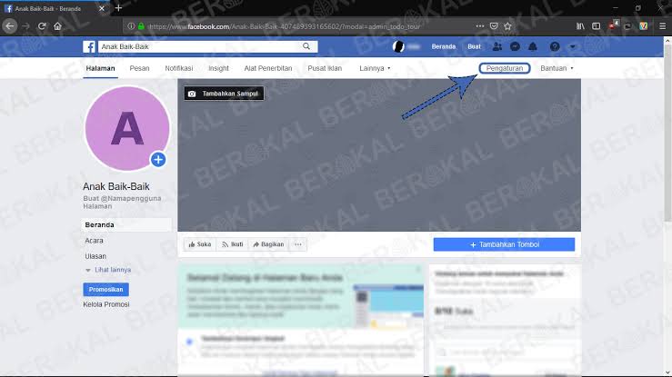 cara menghapus halaman facebook melalui website di Android