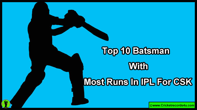 Top 10 Batsmen With Most Runs For CSK In IPL - Cricket Records