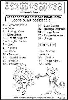 Jogadores da seleção brasileira olimpíadas 2016