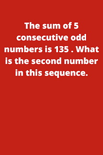The sum of 5 consecutive odd numbers is 135 . What is the second number in this sequence.