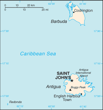 Antigua dhe Barbuda - Hartat gjeografike e Antigua dhe Barbuda