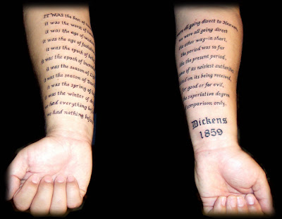 text tattoo, arm tattoo, art and design tattoo