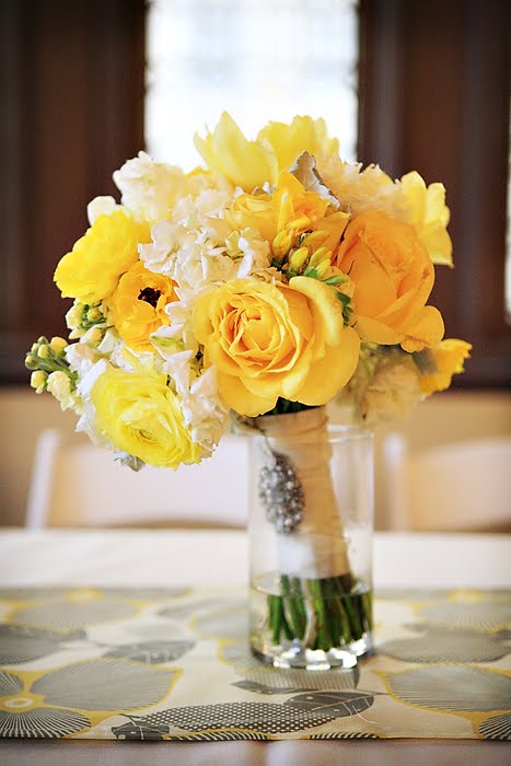 yellow and gray wedding