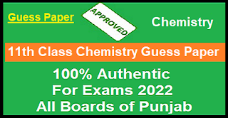 11th Class Chemistry Guess Paper 2022