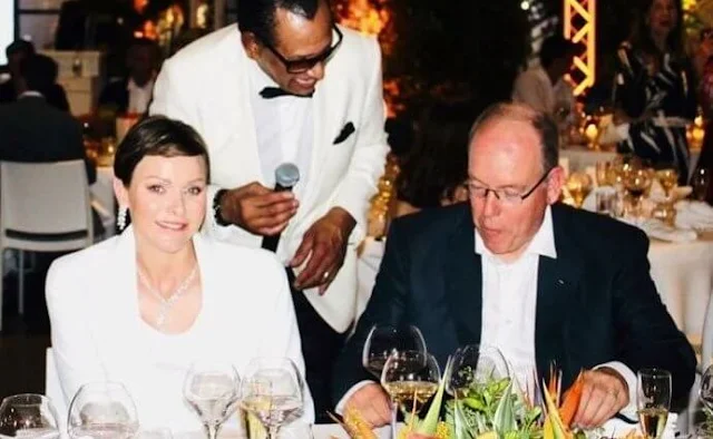 Prince Albert and Princess Charlene at a gala dinner for the benefit of the Nelson Mandela Foundation. Nelson Mandela event