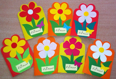 Flower arts & crafts for kids. Открытки и поделки Цветы своими руками вместе с детьми.