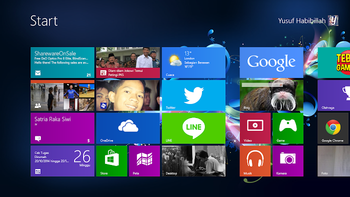 Cara Menganti Background Start Screen di Windows 8 / 8.1 dengan Gambar Sendiri