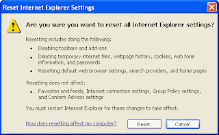 Reset IE Settings