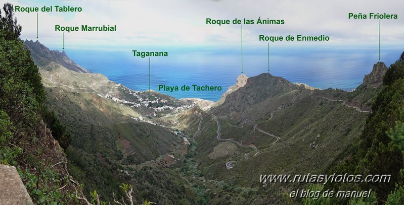 Puerto de la Cruz - Las Teresitas - Macizo de Anaga - Roque de las Bodegas - Punta del Hidalgo