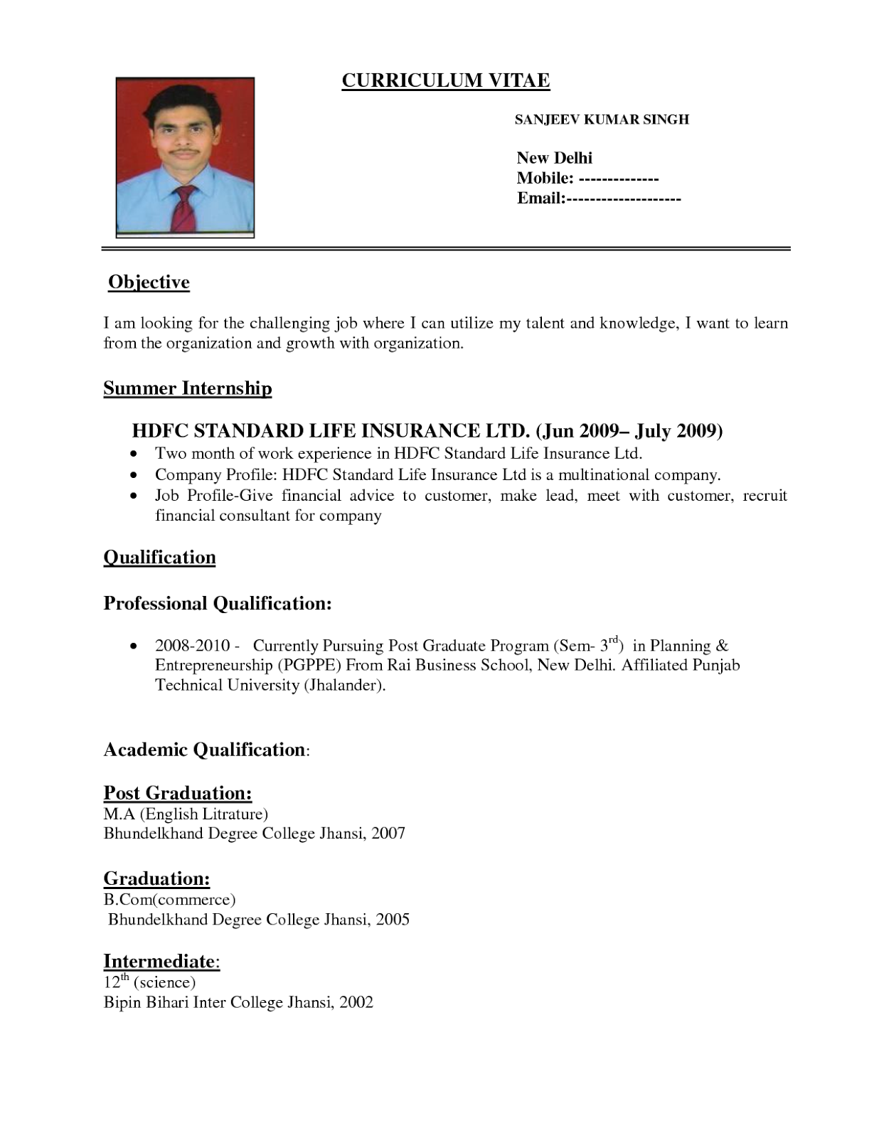 Welcome to KiKi`s blog: Sample Resume format examples