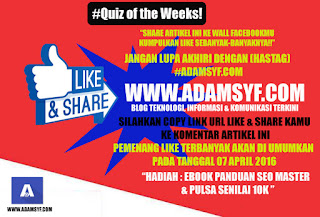 Quiz Of The Weeks Adamsyf.com Session 1