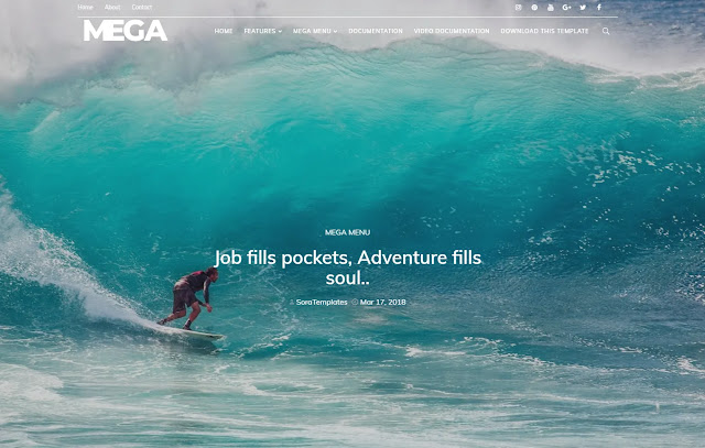 Mega Responsive Personal Blog Travel Adventure Diary Blogger Template Theme