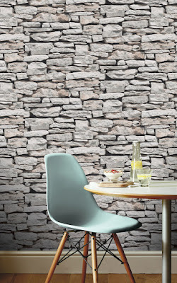 papel pintado piedra rustica gris 698105