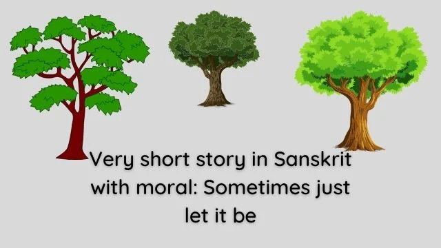 Sanskrit story with moral Sometimes just let it be