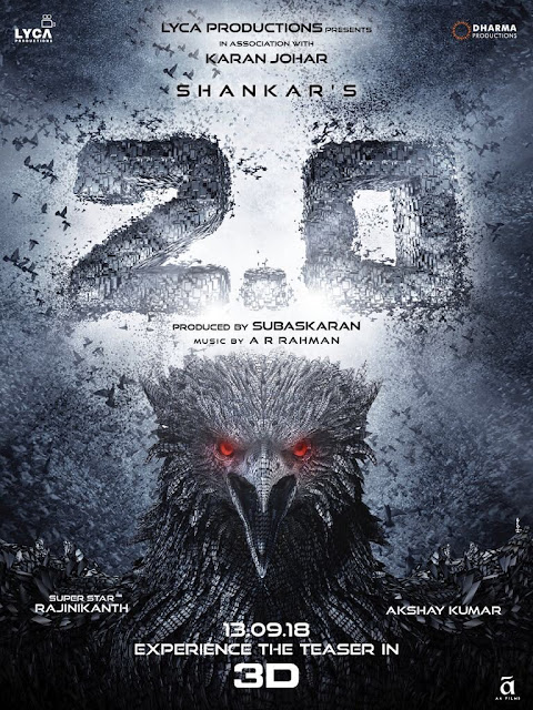 Latest Poster of Rajinikanth, Akshay Kumar and Amy Jackson's Most Awaited Movie Poster of 2018 Robot 2.0 Featuring Akshay Kumar as Crowman